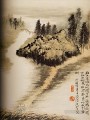Shitao al otro lado del agua 1694 tinta china antigua